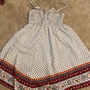 white patterned dress